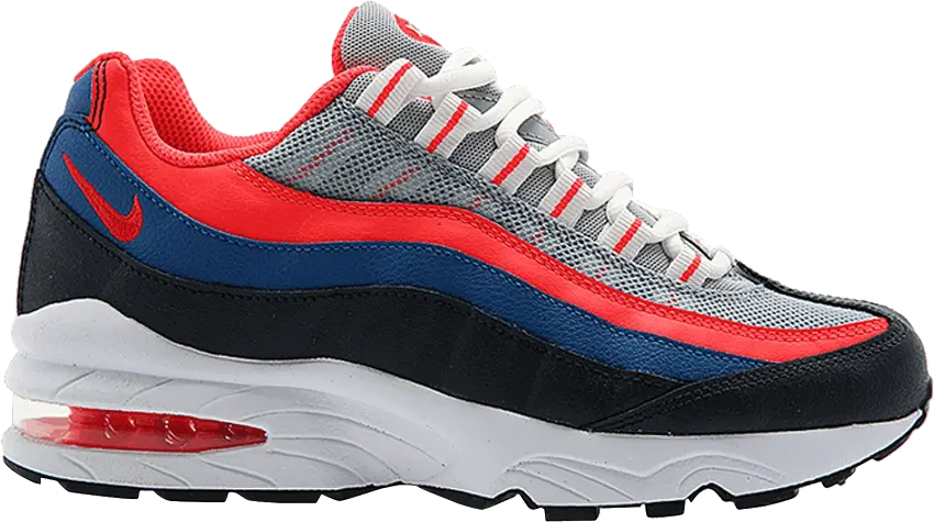  Nike Air Max 95 GS &#039;Grey Crimson Blue&#039;