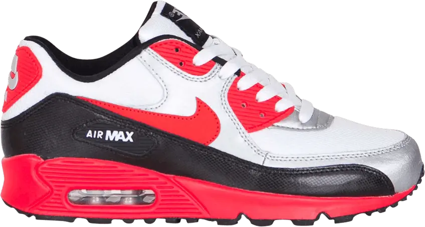  Nike Air Max 90 GS &#039;White Light Crimson Black&#039;