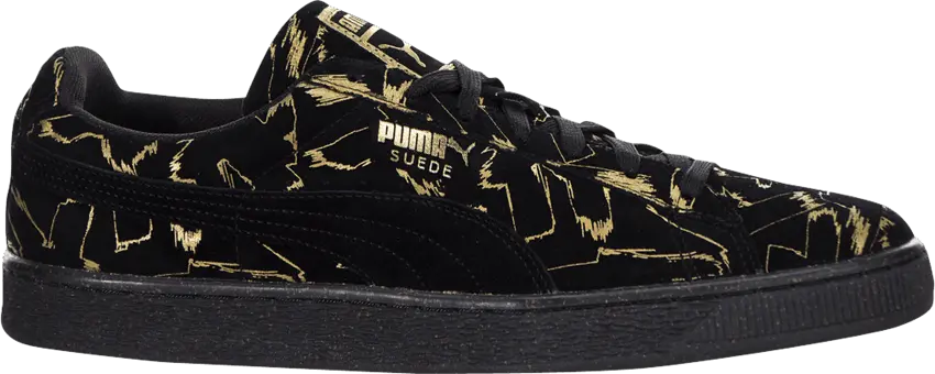  Puma Suede &#039;Brush Emboss Metallic - Black&#039;