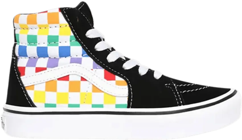  Vans Sk8-Hi ComfyCush Kids &#039;Rainbow Checkerboard&#039;