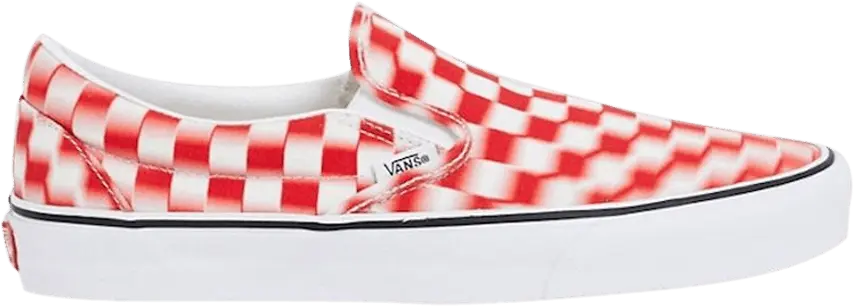  Vans Classic Slip-On &#039;Blur Check - White Red&#039;