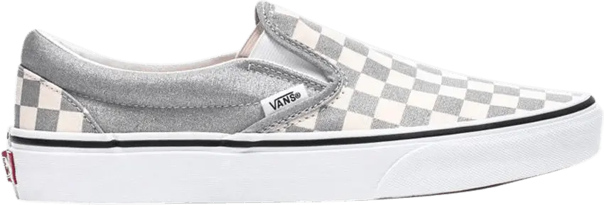  Vans Classic Slip-On &#039;Checkerboard - Silver&#039;