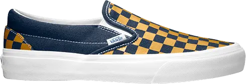  Vans Classic Slip-on Checkerboard Dress Blue/ Sunflower