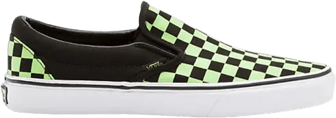  Vans Classic Slip-on Glow Checkerboard Black/ Green