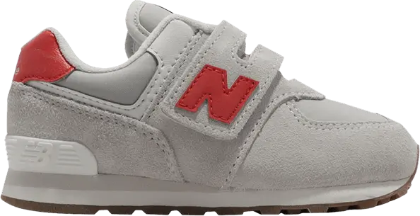  New Balance 574 Hook and Loop Toddler Wide &#039;Grey Red&#039;