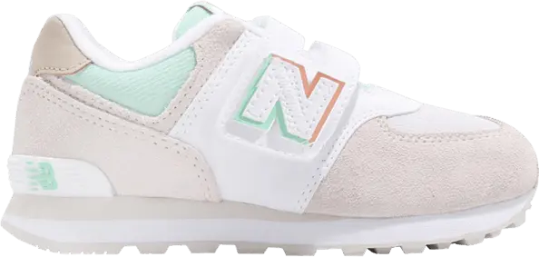  New Balance 574 Toddler Wide &#039;White Grey Green&#039;