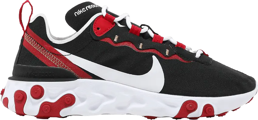 Nike Wmns React Element 55 &#039;Black Gym Red&#039;