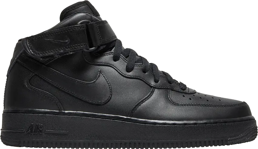  Nike Air Force 1 Mid &#039;07 LE Black Black (Women&#039;s)