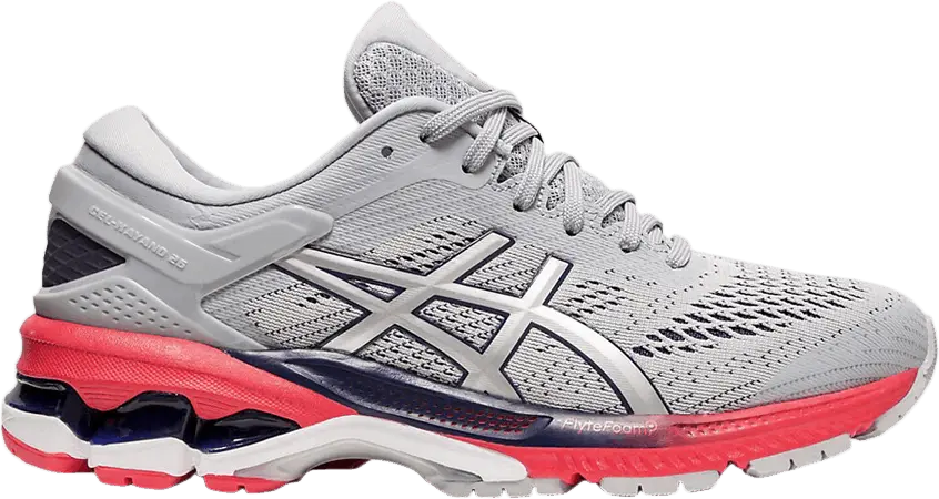  Asics Wmns Gel Kayano 26 Wide &#039;Piedmont Grey Red&#039;