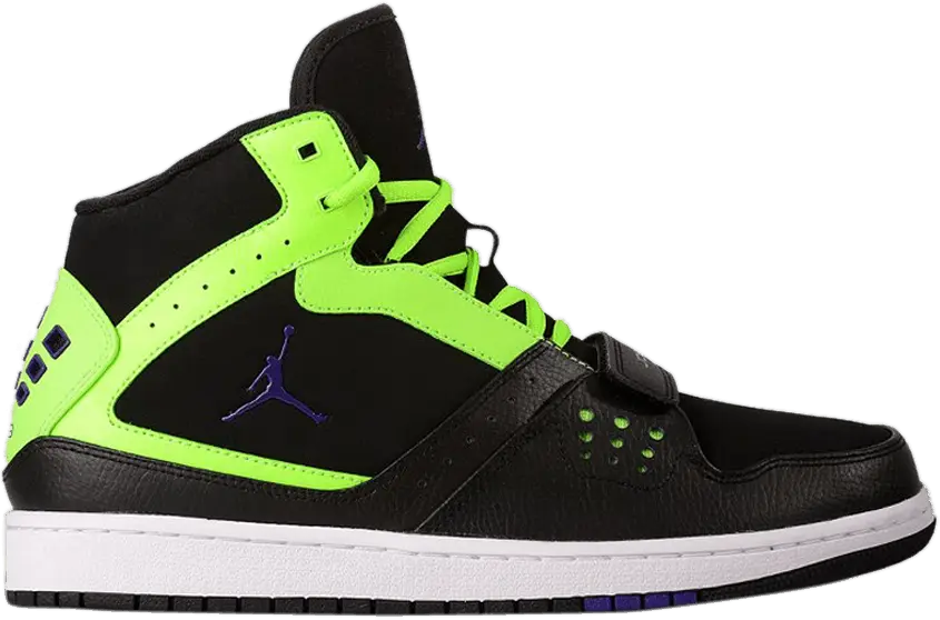  Jordan 1 Flight Strap &#039;Black Flash Lime&#039;