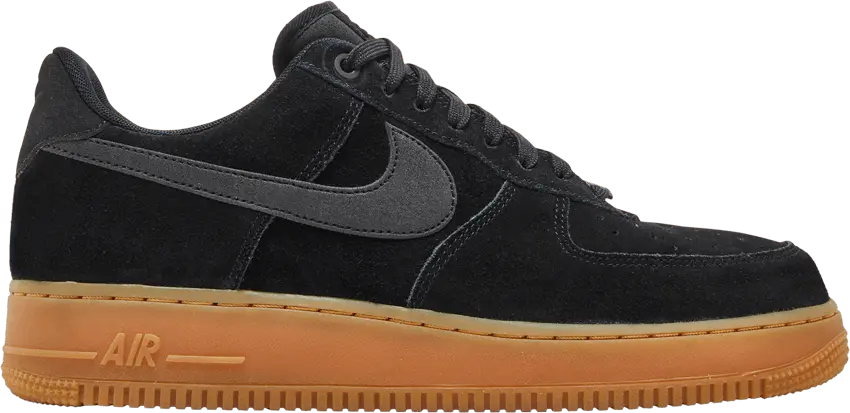 Nike Air Force 1 Low &#039;07 Black Suede Gum