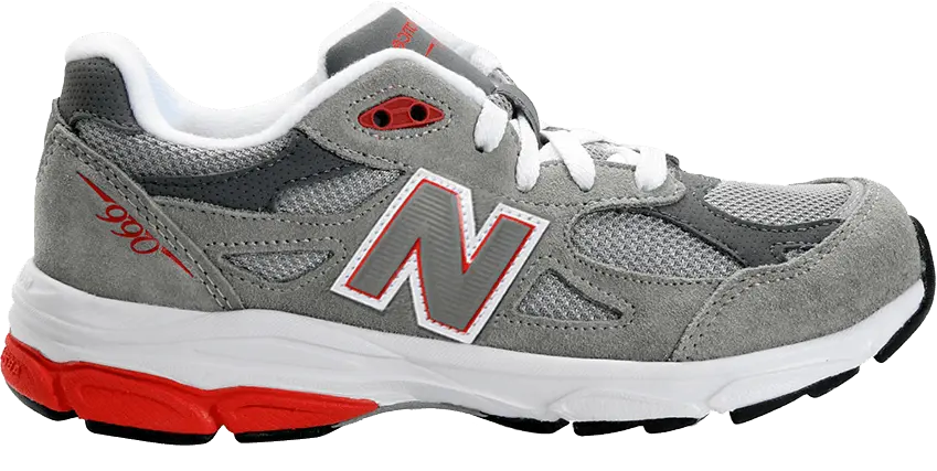  New Balance 990v3 Big Kid &#039;Grey Red&#039;