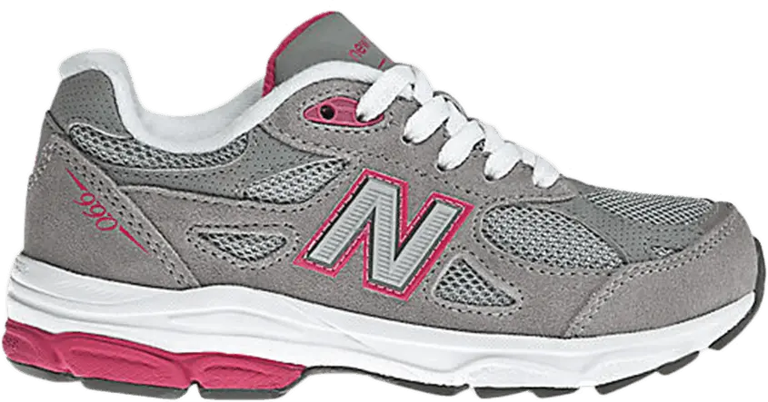  New Balance 990v3 Big Kid &#039;Grey Pink&#039;