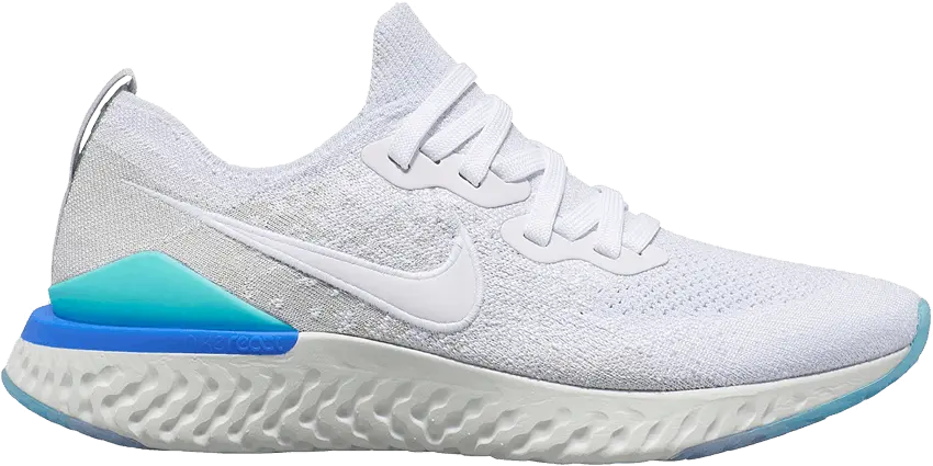  Nike Epic React Flyknit 2 White Light Aqua (W)