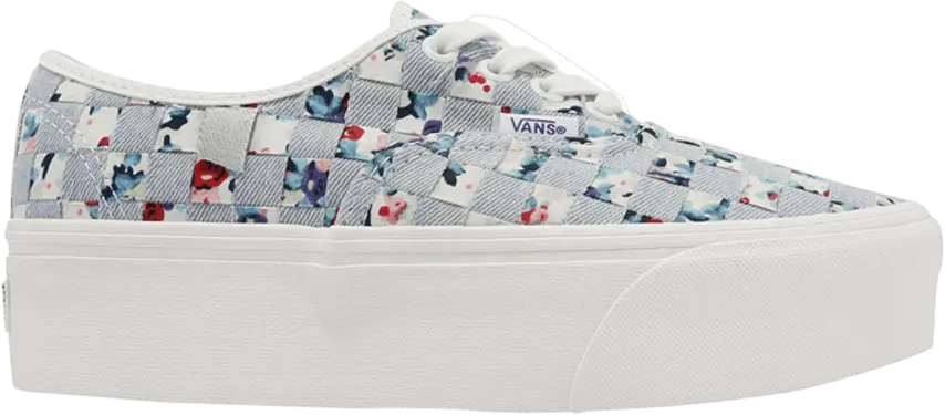  Vans Woven Authentic Stackform Light Blue Floral Multi (Women&#039;s)