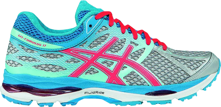  Asics Wmns Gel Cumulus 17 &#039;Silver Pink Turquoise&#039;