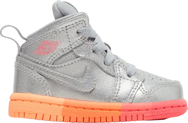  Air Jordan 1 Mid TD &#039;Metallic Silver Pink Crimson&#039;