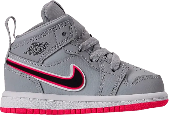  Air Jordan 1 Mid TD &#039;Wolf Grey Pink&#039;