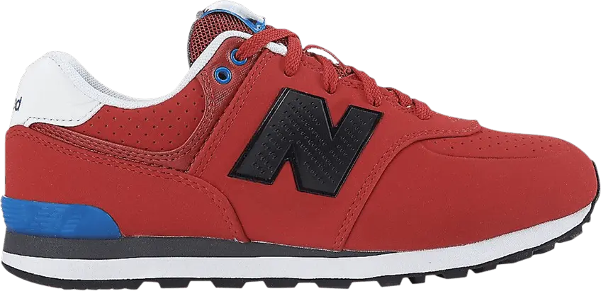  New Balance 574 Big Kid Wide &#039;Paint Chip - Red&#039;