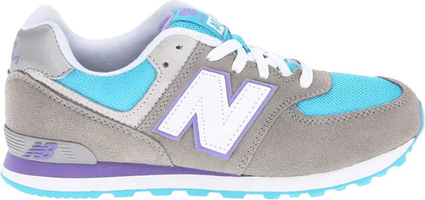  New Balance 574 Big Kids &#039;Grey Turquoise&#039;