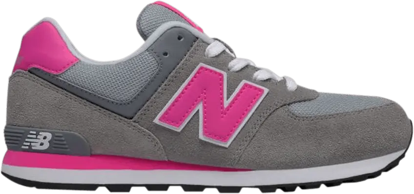  New Balance 574 Big Kid Wide &#039;Grey Pink&#039;