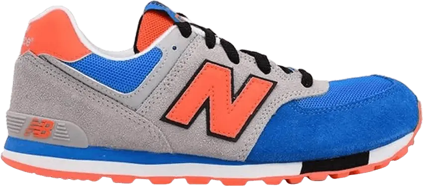  New Balance 574 Big Kid &#039;Grey Blue Orange&#039;