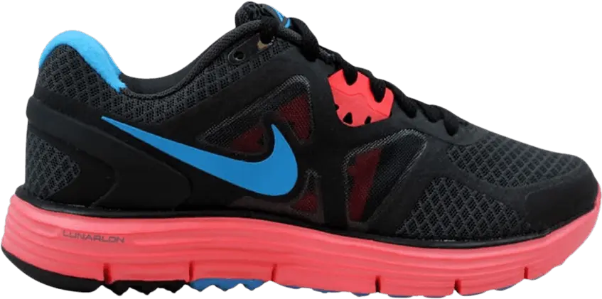  Nike Wmns LunarGlide+ 3 &#039;Anthracite Blue Red&#039;