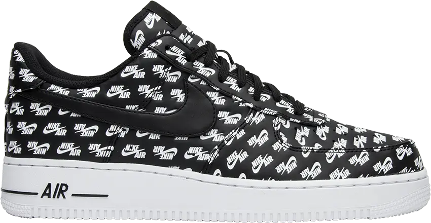 Nike Air Force 1 Low All Over Logo Black