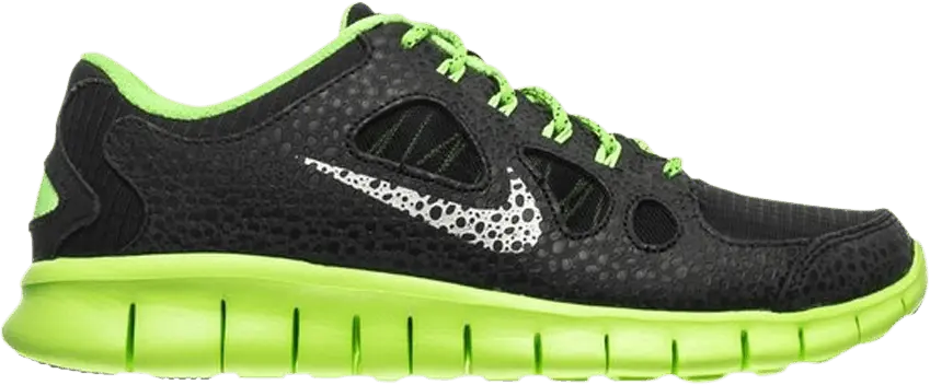  Nike Free 5.0 Leather GS &#039;Black Flash Lime&#039;