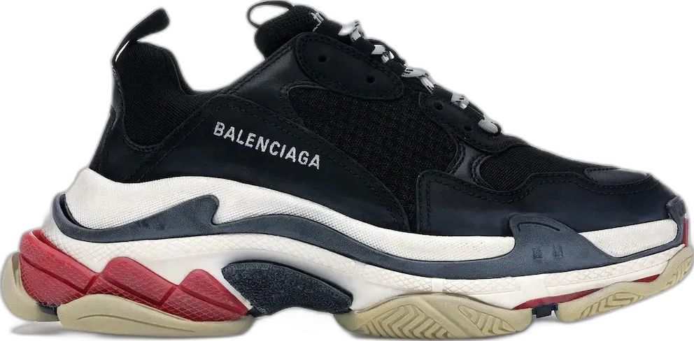  Balenciaga Triple S Black White Red (2018 Reissue)