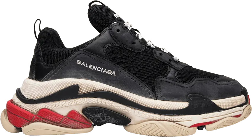  Balenciaga Triple S Black White Red