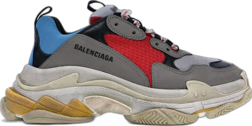  Balenciaga Triple S Grey Red Blue (2018 Reissue)