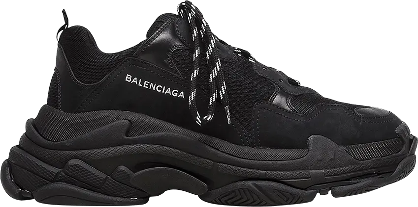  Balenciaga Triple S Sneaker &#039;All Black Distressed&#039;