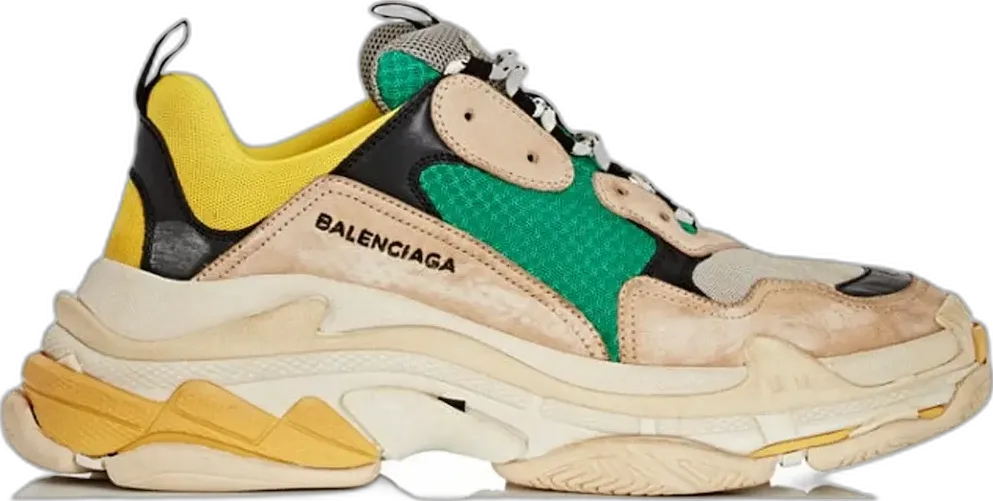  Balenciaga Triple S Beige Green Yellow