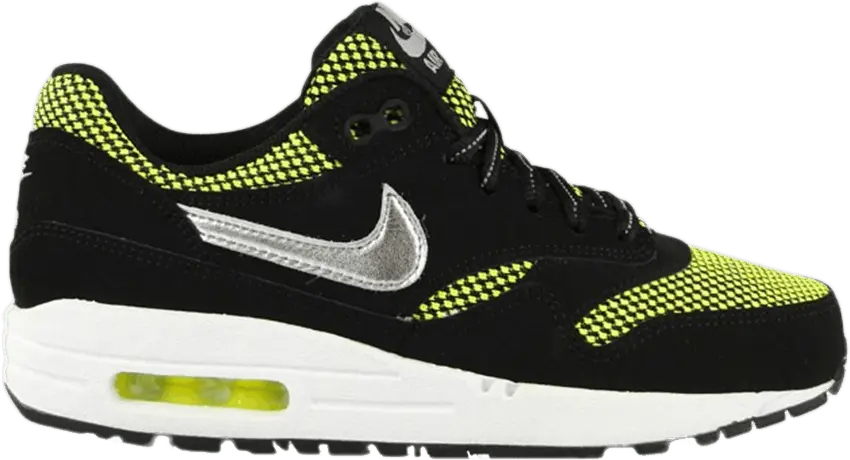  Nike Air Max 1 LE GS &#039;Black Silver Volt&#039;