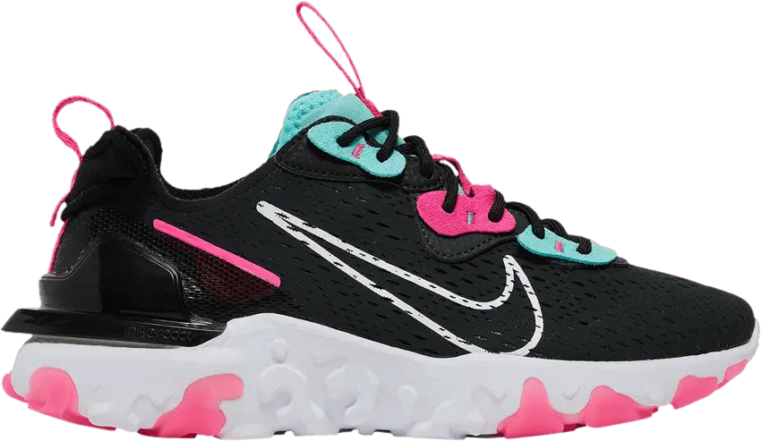  Nike Wmns React Vision &#039;Dark Smoke Grey Pink Blast&#039;