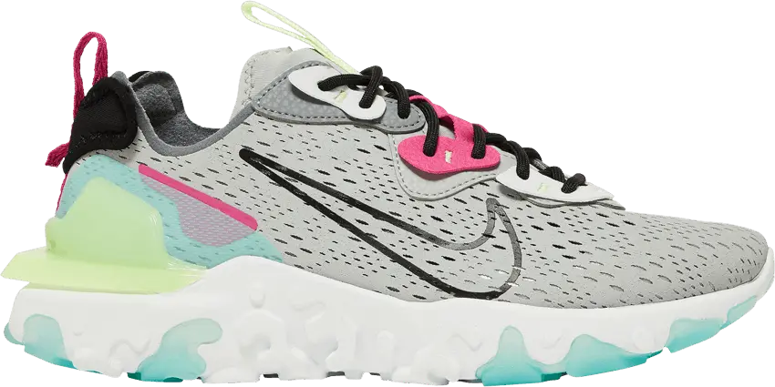  Nike Wmns React Vision &#039;Wolf Grey Pink Prime&#039;