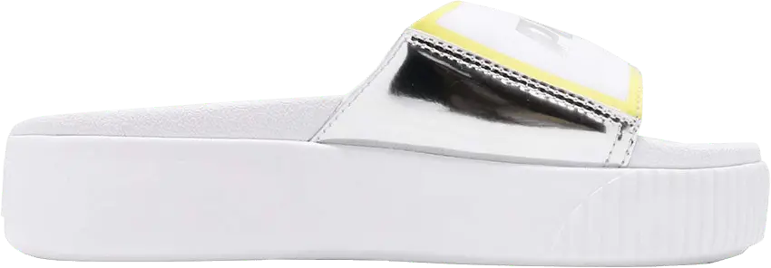  Puma Wmns Platform Slide TZ &#039;White Silver&#039;