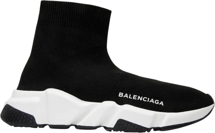  Balenciaga Wmns Speed Trainer Mid &#039;Black White&#039;