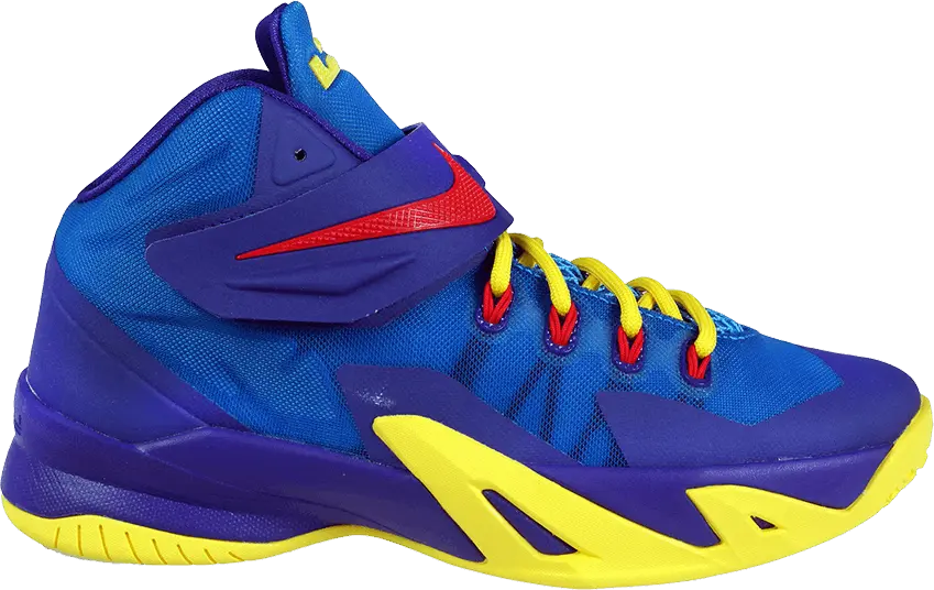  Nike LeBron Zoom Soldier 7 GS &#039;Blue Concord Yellow&#039;