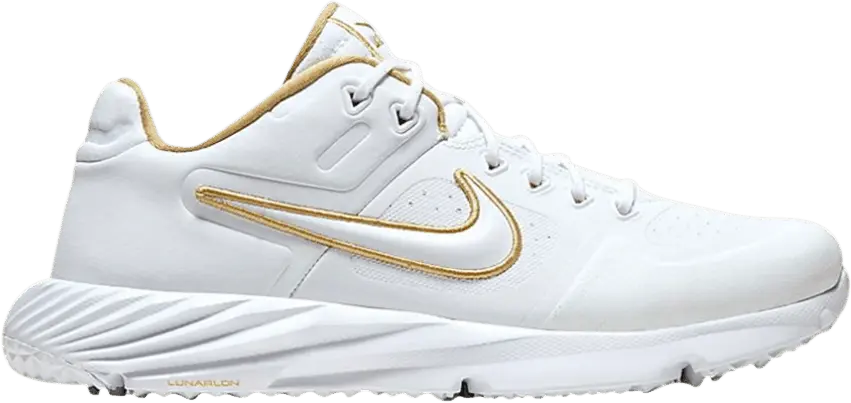  Nike Wmns Alpha Huarache Elite 2 Turf &#039;White Metallic Gold&#039;