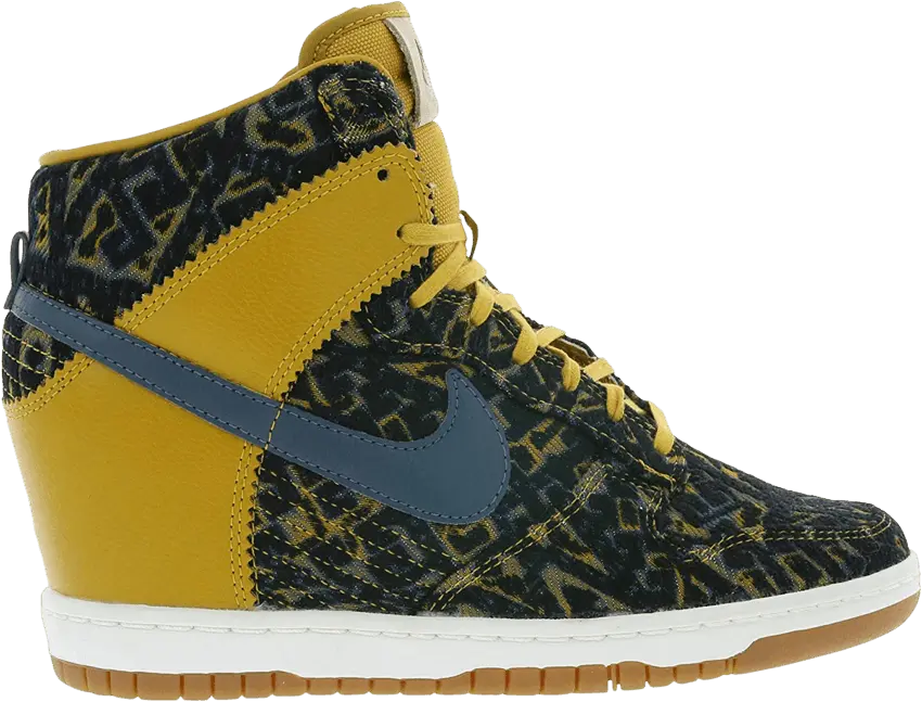  Nike Wmns Dunk Sky Hi Premium &#039;Gold Suede Blue&#039;