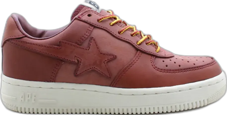  A Bathing Ape Bape Sta Low Brown Leather