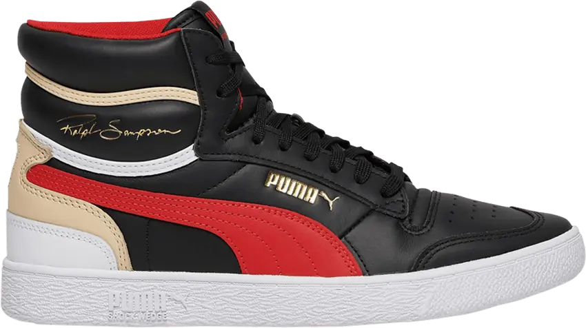  Puma Ralph Sampson Mid &#039;Black High Risk Red&#039;