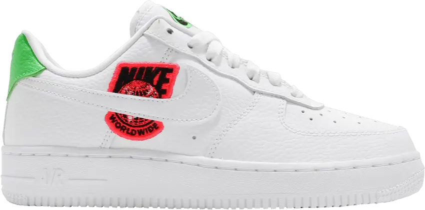  Nike Air Force 1 Low &#039;07 Worldwide Pack Flash Crimson Green Strike (Women&#039;s)