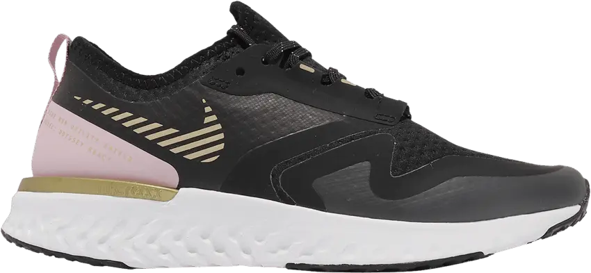  Nike Wmns Odyssey React 2 Shield &#039;Black Metallic Gold&#039;