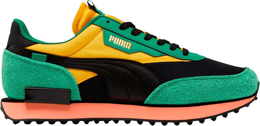  Puma Future Rider Game On Black Green Yellow