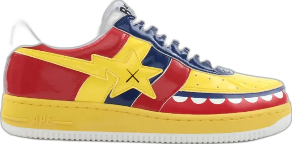  A Bathing Ape Bape Sta Low KAWS Chompers Yellow Red