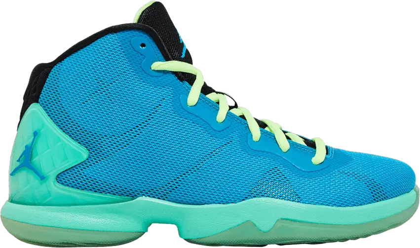  Jordan Super.Fly 4 BG &#039;Blue Lagoon Green Glow&#039;