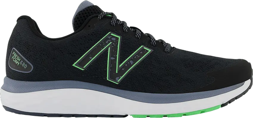  New Balance Fresh Foam 680v7 2E Wide &#039;Black Vibrant Spring&#039;